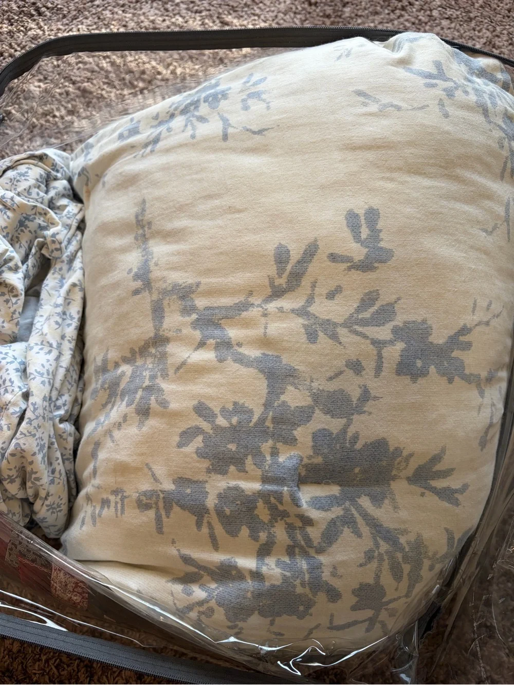 Lauren Ralph Lauren Cream Comforter with Pale Blue Floral Design